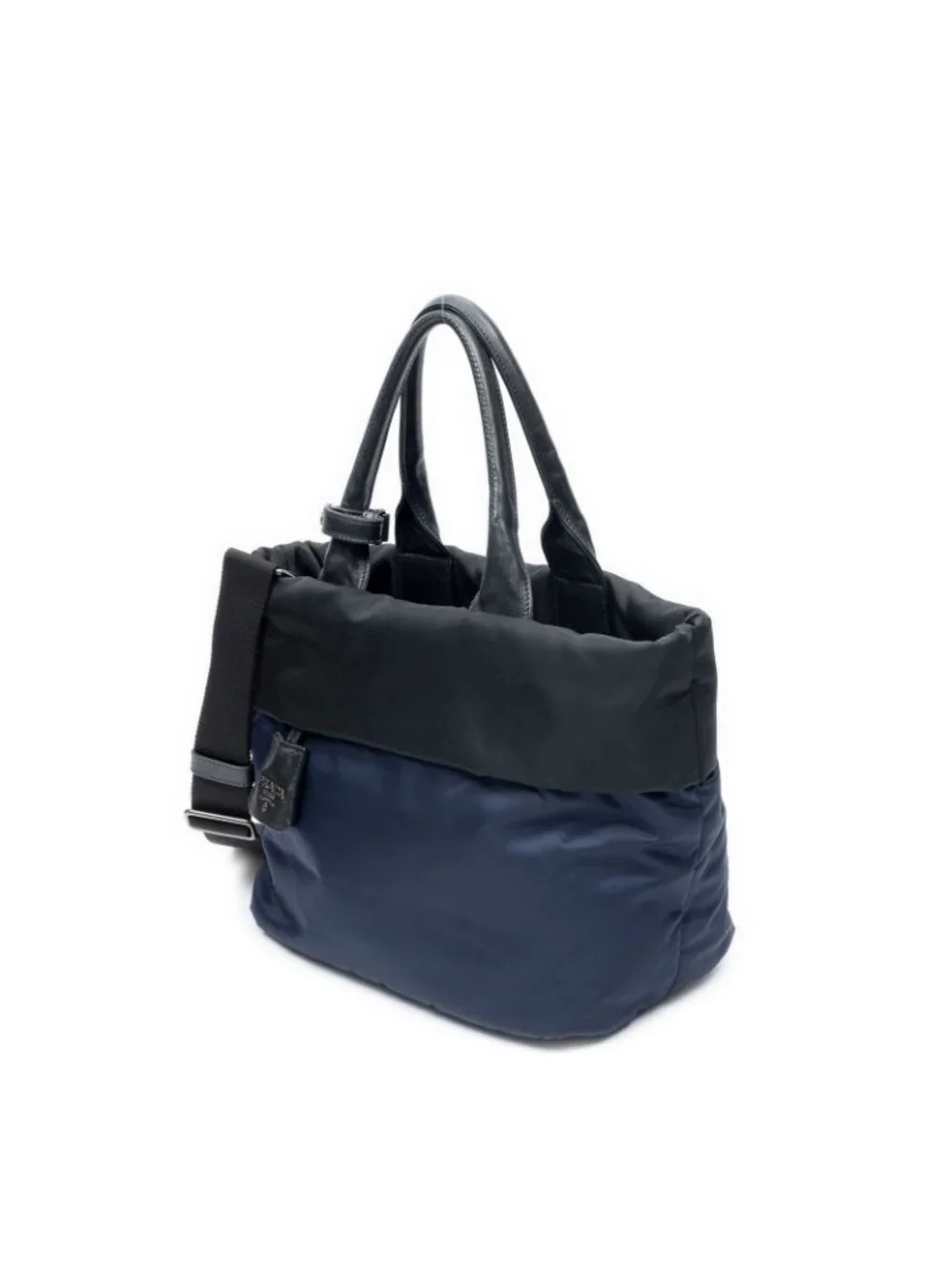 Prada Small Reversible Tote Bag Navy Black Nylon Canvas